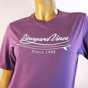 Girls Vineyard Vines T-shirt Size L 16 Purple Short Sleeve Whale Logo